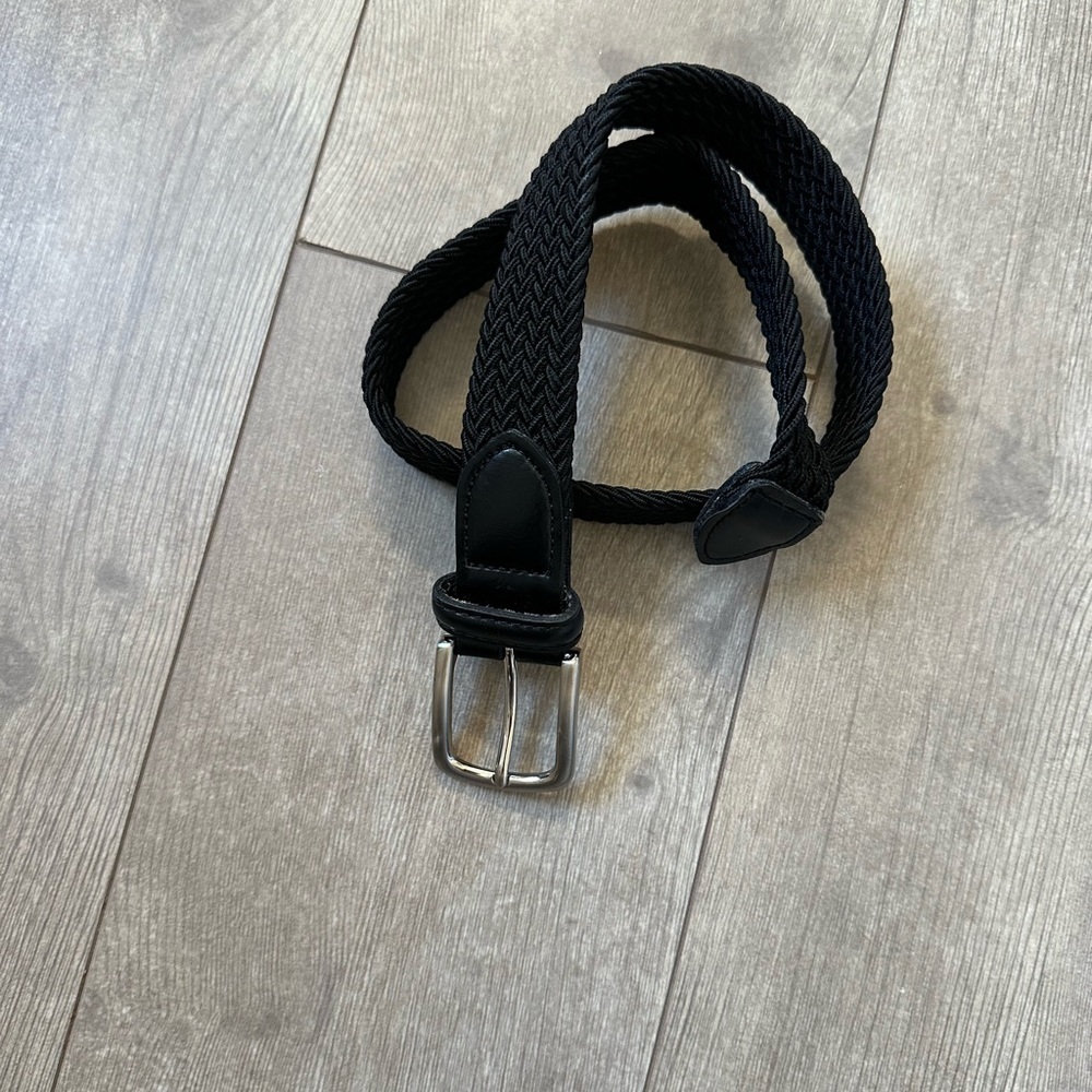 Vintage Boys Black Woven Braided Leather Belt Size Small “Jake” Engraved - Picture 10 of 14